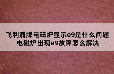 飞利浦牌电磁炉显示e9是什么问题 电磁炉出现e9故障怎么解决